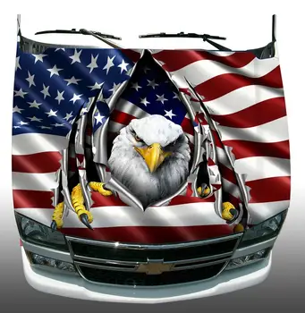 Американското знаме с орел реап кола камион качулка за увиване vinyl графична стикер 53x75 1