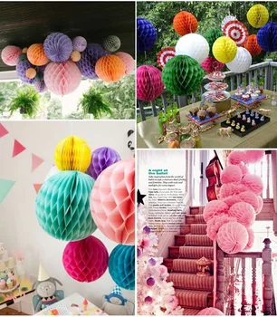 Многоцветни 8 инча (20 см), Декоративни Цветя от Хартиен Фенер Мобилни Сватбени Балони Детски Украса За Рожден Ден на Събитието Вечерни Аксесоари 1