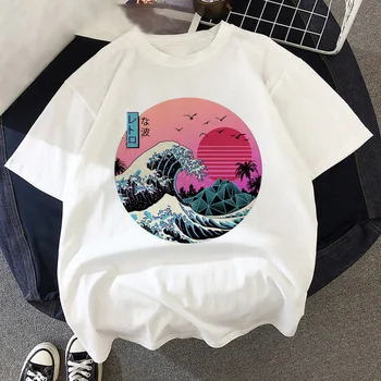 Забавна Тениска The Great Wave, Дамски Градинска тениска с японския аниме, Лятна Тениска, Сладки Тениски с образа на Планински Връх, Женски 1