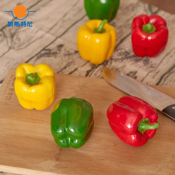 6шт смесен цвят на Висока имитация на фалшиви изкуствени пластмасови имитации на Чили зеленчукови модел 1