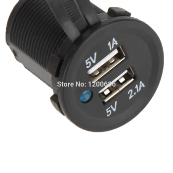 Водоустойчива изход заряжателя 1A 2.1 A USB дуел портове 2 за инвертор сила на автомобил, мотоциклет притежателя на лентата 1