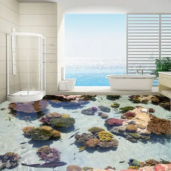 BEIBEHANG 3D персонални подови паста за поръчка на тропически коралови риби морска водоустойчив дрехи дебели подови живопис украса 1