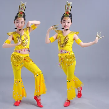 Songyuexia момиче Авалокитешвара костюми детски костюми за възрастни класически танц национален танц Тайланд дамски дрехи 1