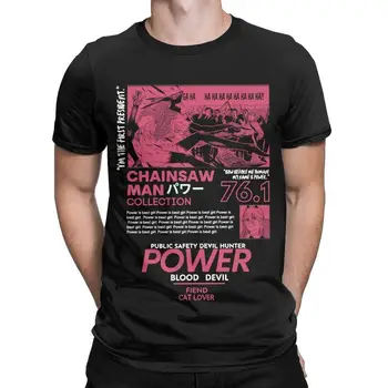 Мъжки Тениски Chainsaw Man Power Devil, Градинска Мода Памучен Тениска, Тениски С Къс Ръкав, Блузи С Кръгла Яка, По-Големи Размери 1