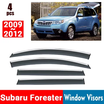 ЗА Subaru Forester 2009-2012 Прозорец Очила за Защита От Дъжд на Прозореца Дъждобран Дефлектор Тента Щит Вентилационна Защита Тента Капак Завърши