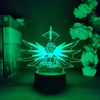 Милосърдието Led Игри Лампа Готина Декорация на Дома, лека нощ 3D RGB Настолна Лампа PC Box САМ Декор Приспособления Overwatch Приятели, Подарък За Рожден Ден 1