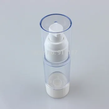 контейнери косметик бутилки помпа спрей 30ml бяла пластмаса, бутилка с кръгла форма, PP 30мл е безвоздушная за козметика 1