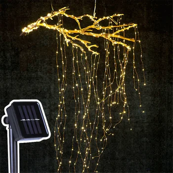 Слънчев LED Гипсофила Меден Проводник Струнни Светлини Градина Открит Дърво Лампа Приказни Коледни Светлини Вечерни Венец Сватбена Украса 1