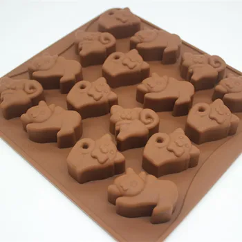 16 кухини на различни форми на котки силиконова форма за торта с шоколад форма за печене ледена решетчатая форма 1