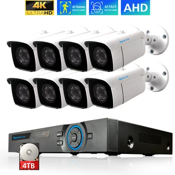 TOPROHOIME h.265 + 8CH 4K Ultra HD 8MP Комплект охранителна Камера 1/3 водоустойчива Камера за нощно виждане, Система за видео наблюдение 1