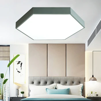 Модерен прост многоугольный led тавана лампа, детска стая, спалня, всекидневна с трапезария и офис кабинет macaron осветление 2