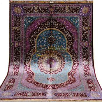 Персийски модерен копринен килим, ръчно изработени ръчно плетени молитвен мат 2