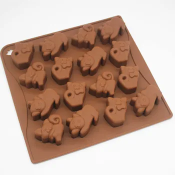 16 кухини на различни форми на котки силиконова форма за торта с шоколад форма за печене ледена решетчатая форма 2