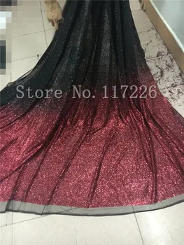 Гореща Продажба на Нигерийската лъскава Завързана Кърпа JRB-82616 Африканска Лейси Плат с Високо Качество тъмно-червен и черен цвят 2