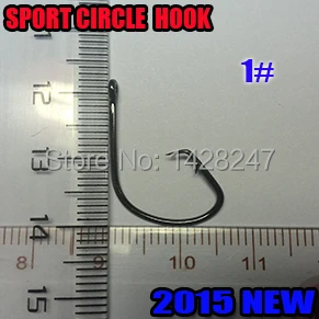 2015new arrivell Спортен кръг КУКА размер: 1 # брой: 500 бр/лот Риболовни принадлежности Остър куката от високо стомана 2