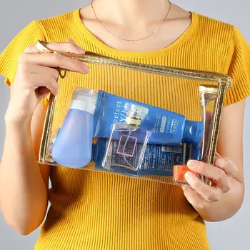 Косметичка желейная прозрачна корея, богат на функции преносим проста водоустойчива чанта за измиване, чанта за съхранение 2