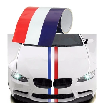 Нов Автомобил Капак На Каросерия Франция Емблемата На Графика Флаг Ивица Графика Състезателна Стикер Стикер 2