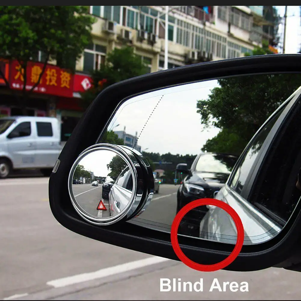 2 Предмета, Въртящо се На 360 градуса Кръгло Огледало За Слепи Зони, Аксесоари за Автомобилно Огледало за Обратно виждане, Голямо Огледало За Вътрешен Външен Изображение 1