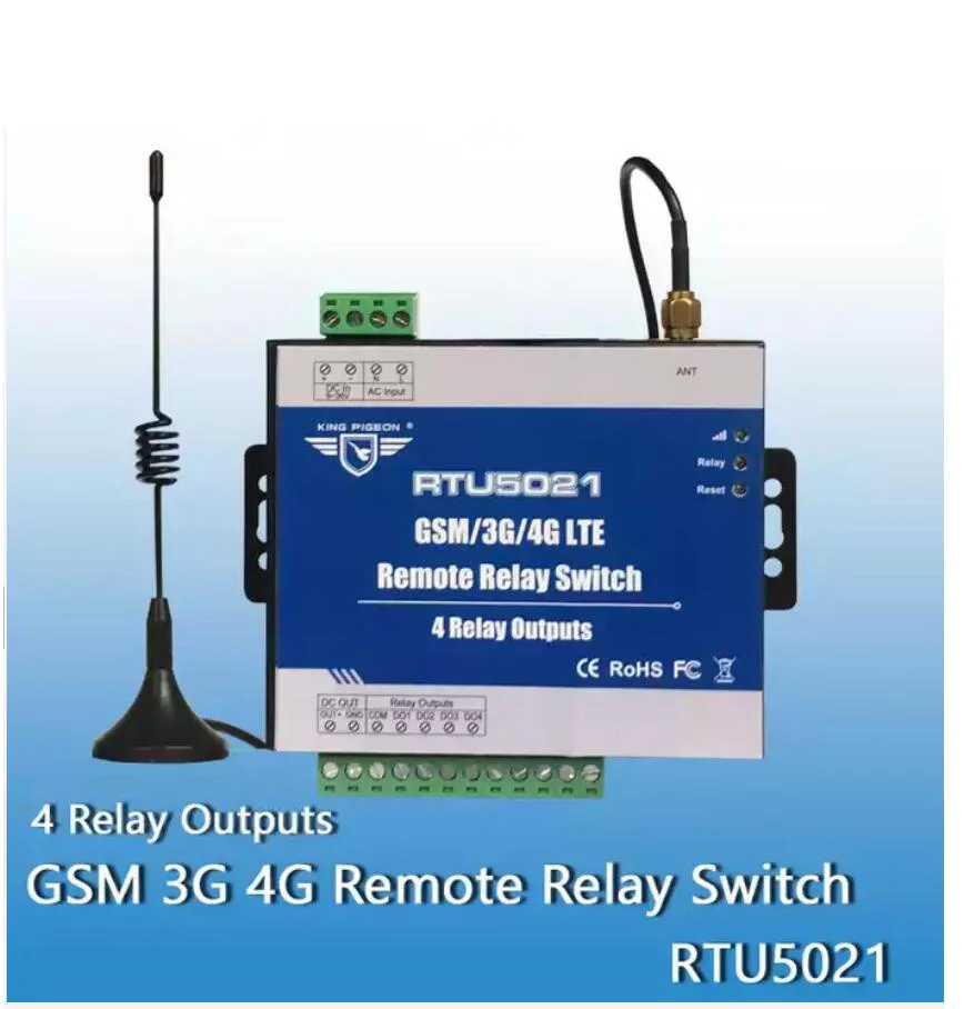 GSM Remote Switch SMS Контролер Безжичен 4 Релеен Изход 2G/3G/4G Аларма като Открывателя Порта Изображение 1