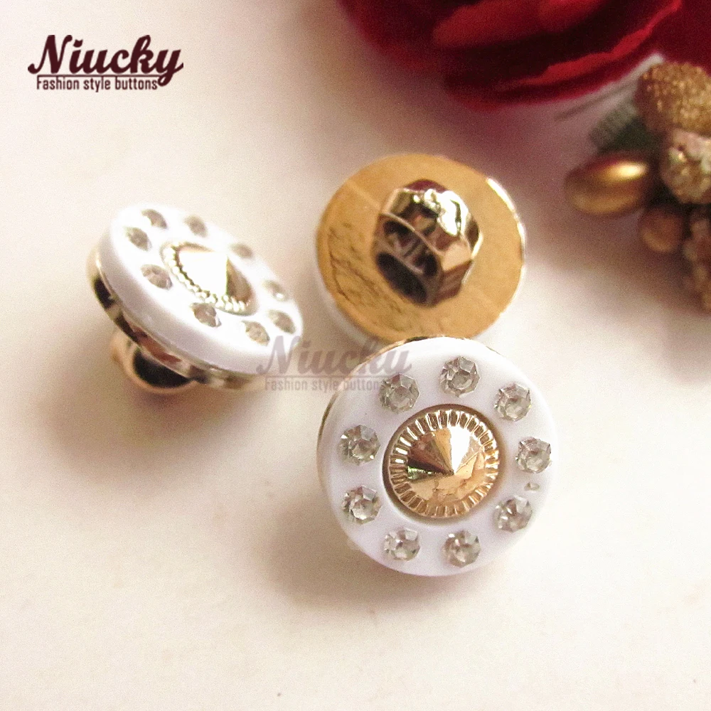 Niucky 11,5 мм и Високо качество на Опашка Бял Кристал шиене на копчета за дрехи модни копчета bontique монопол P0301d-039 Изображение 1