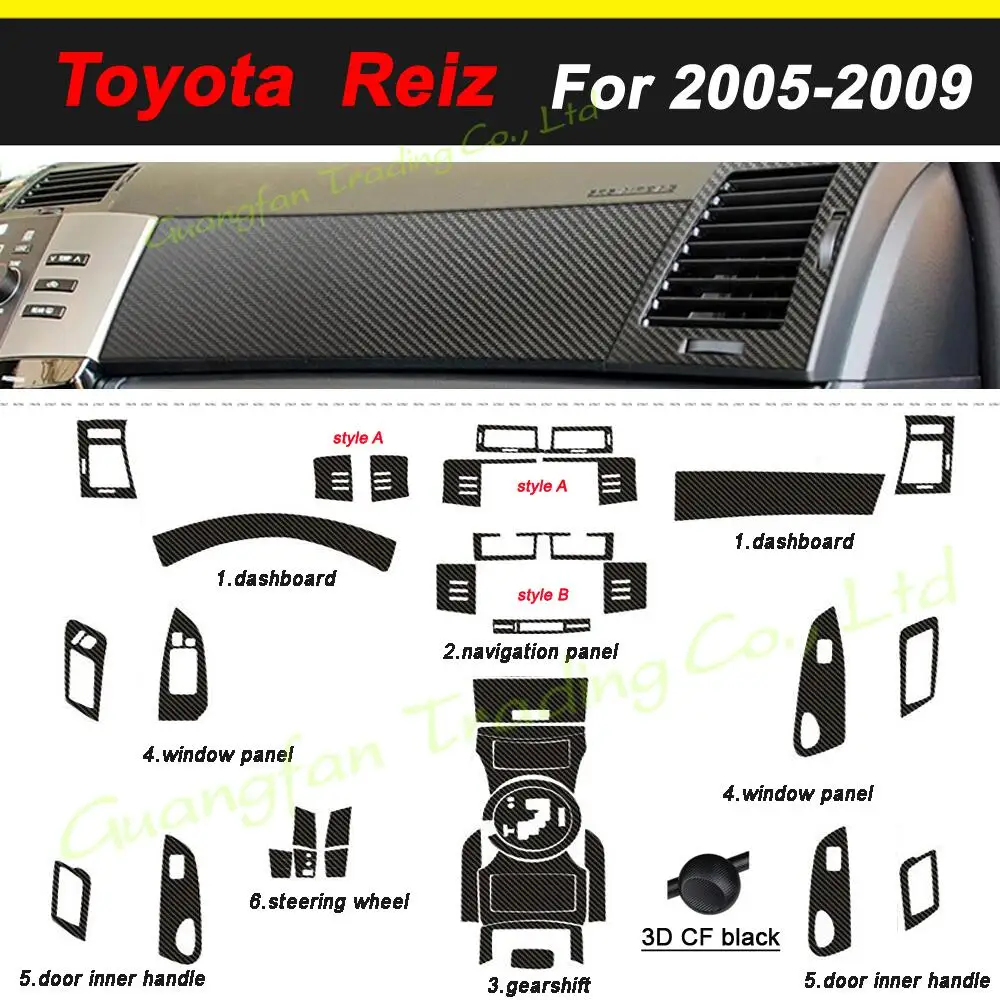 Автомобилни Аксесоари Neue 5d Стикери От карбон За Toyota Reiz 2005-2009 Вътрешна Централна контролен Панел Decoratendle Изображение 1