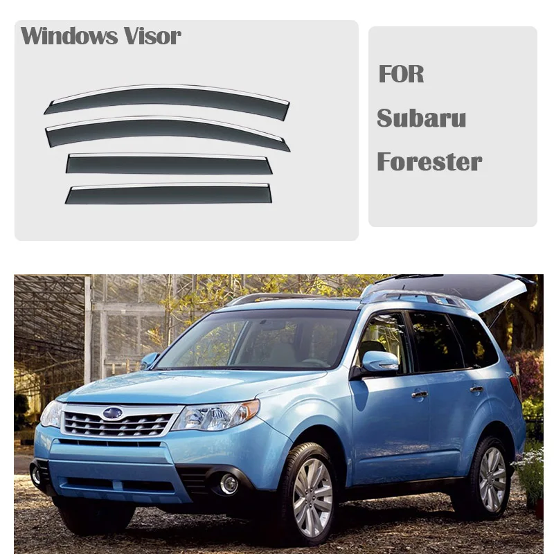 ЗА Subaru Forester 2009-2012 Прозорец Очила за Защита От Дъжд на Прозореца Дъждобран Дефлектор Тента Щит Вентилационна Защита Тента Капак Завърши Изображение 1
