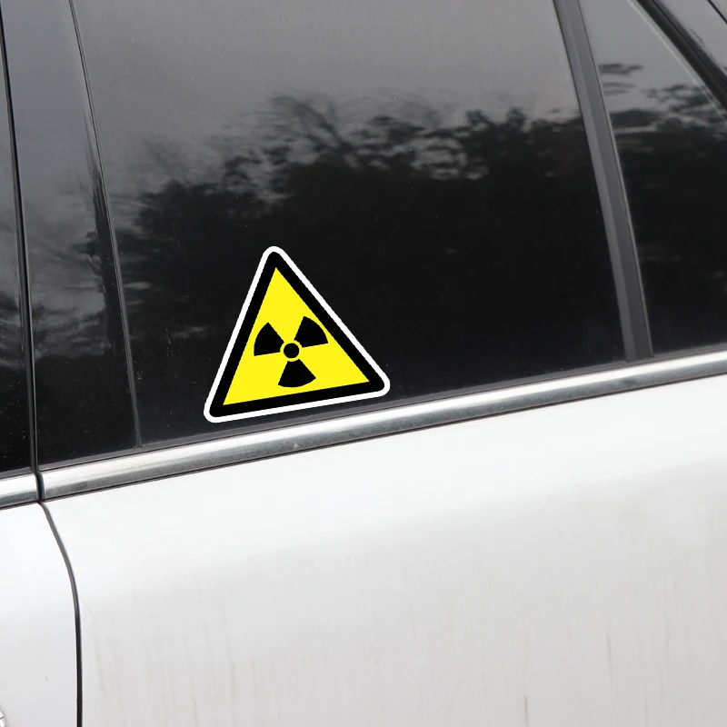 Забавна Опасност от Радиация Риск KK Предупреждение Стикер Светоотражающая Автомобили Стикер PVC 14,4 СМ X 12,5 СМ Изображение 1