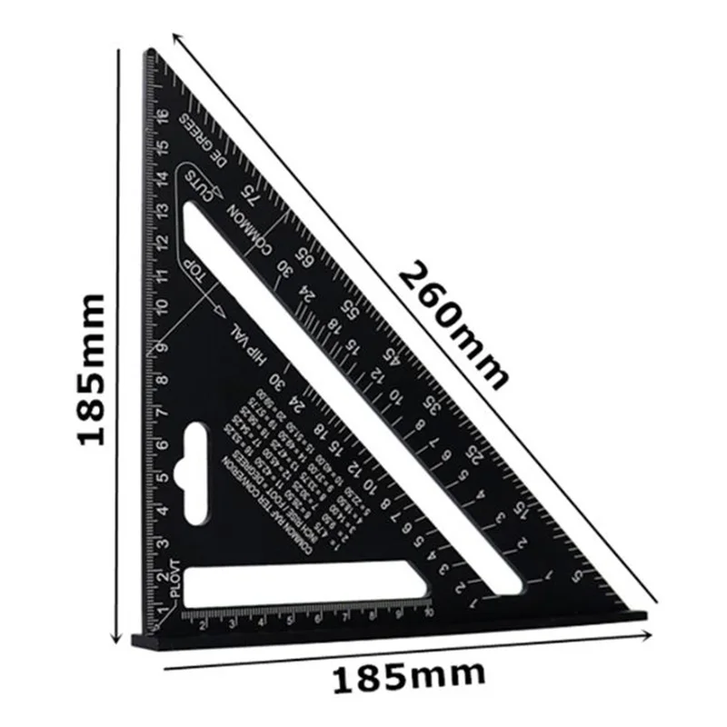 Инструменти Триъгълна линия точност ръководят Транспортир От Алуминиева Сплав За измерване на Изображение 1