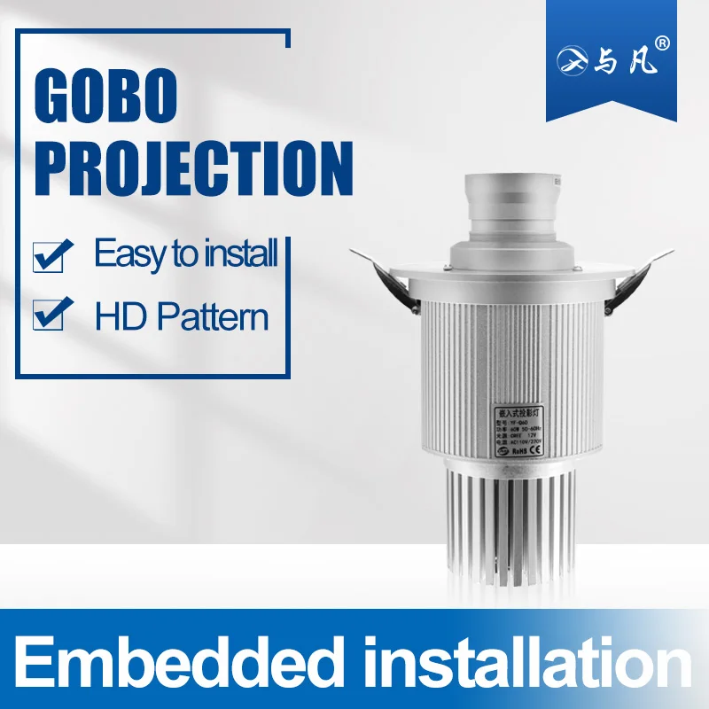 Нов Модел 50 Вата На Поръчка HD Рекламен Знак за Сигурност Вграден Лого Gobo Проектор Светлина се Върти Статична Led Поставяне Проекционная Лампа Изображение 1