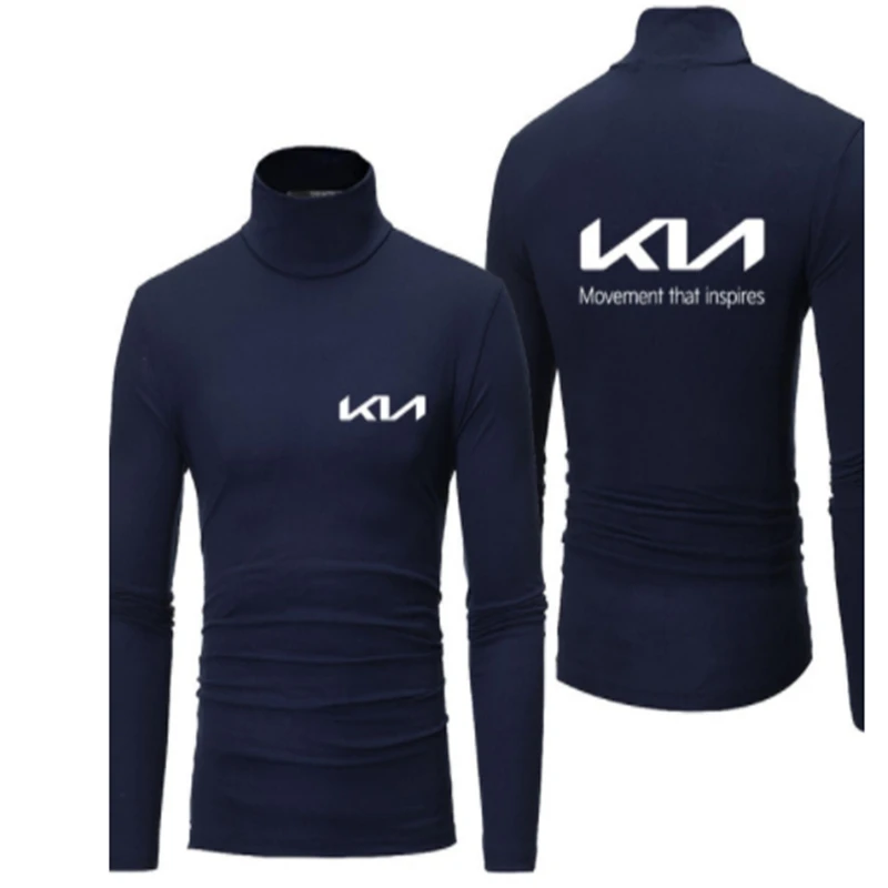 Нова МЪЖКИ hoody с високо воротом с логото на KIA в стил Харадзюку, однотонная висококачествен памучен тениска с дълги ръкави J Изображение 1