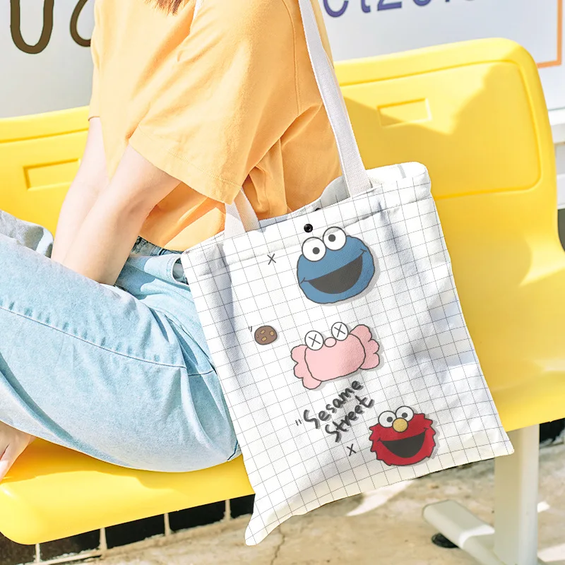 Холщовая чанта Дамска чанта за През Рамо в Японски Стил Студентски Универсална Чанта-Тоут Персонални Потребителски Холщовая чанта-Тоут Чанта Изображение 1