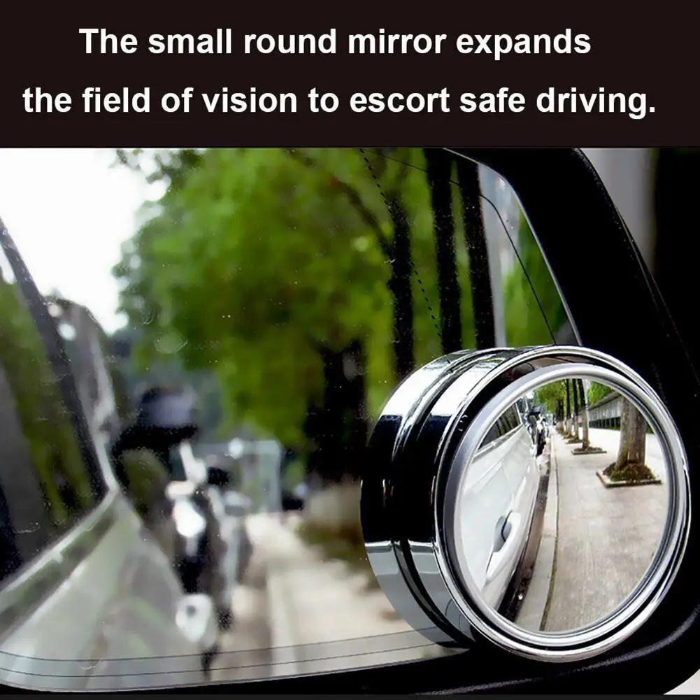 2 Предмета, Въртящо се На 360 градуса Кръгло Огледало За Слепи Зони, Аксесоари за Автомобилно Огледало за Обратно виждане, Голямо Огледало За Вътрешен Външен Изображение 2