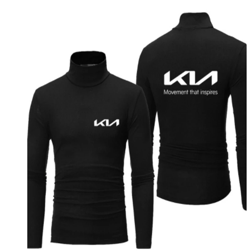 Нова МЪЖКИ hoody с високо воротом с логото на KIA в стил Харадзюку, однотонная висококачествен памучен тениска с дълги ръкави J Изображение 2