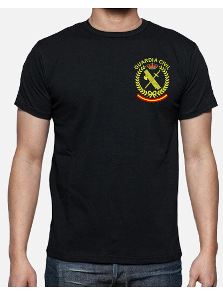 Тениска на Гражданската гвардия на Испания. Ежедневни тениски от 100% памук с къс ръкав, Без покрив, Размер S-3XL Изображение 2