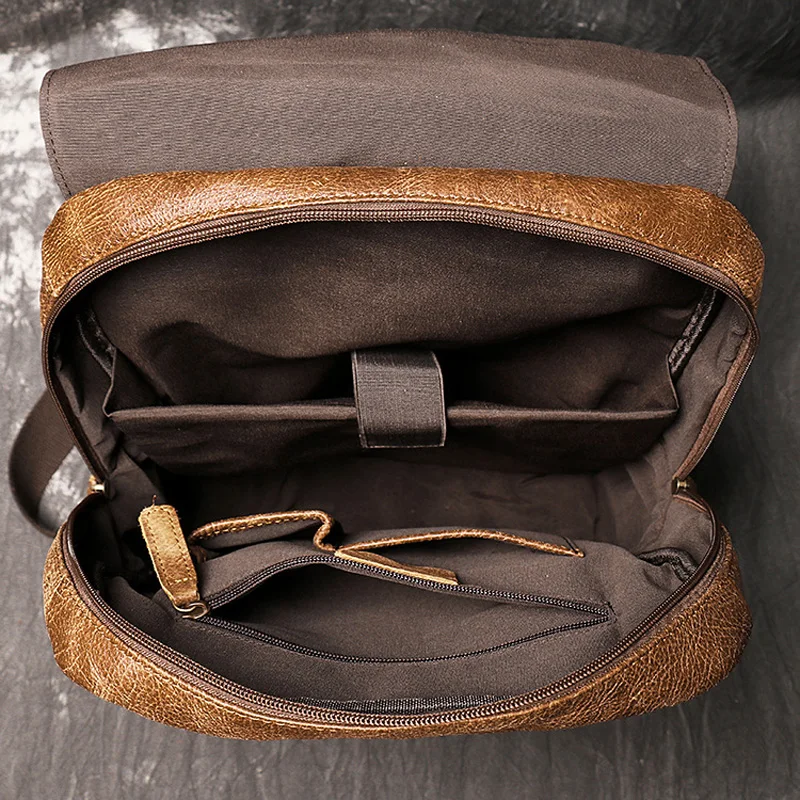 AETOO Европейската и американската ретро мода мъжка кожена чанта за рамо от матирана телешка кожа, по-голямата голям чанта за компютър, дамски пътна Изображение 3