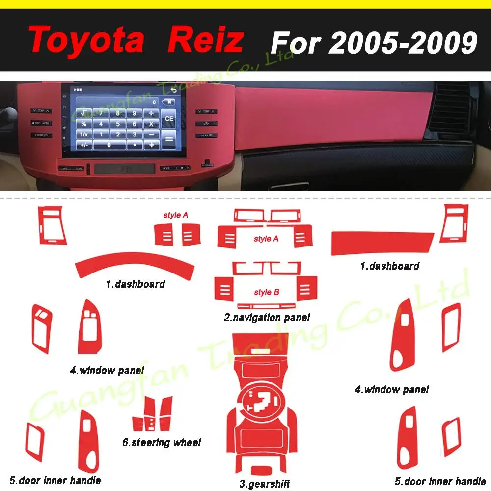 Автомобилни Аксесоари Neue 5d Стикери От карбон За Toyota Reiz 2005-2009 Вътрешна Централна контролен Панел Decoratendle Изображение 3