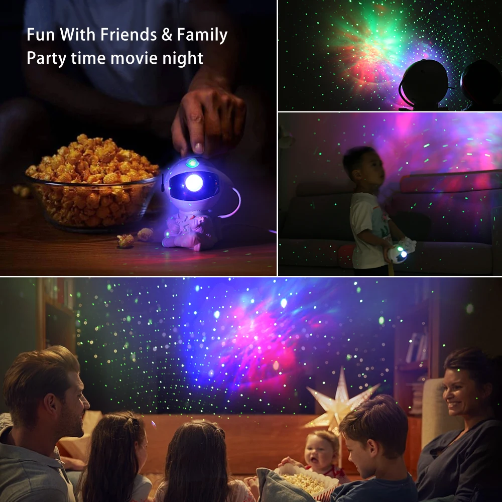 Галактика, Звезда Проектор Звездното Небе Нощно Астронавт RGB лека нощ Начало Декор на Стая Спалня Декоративен Празничен Детски Подарък Изображение 3