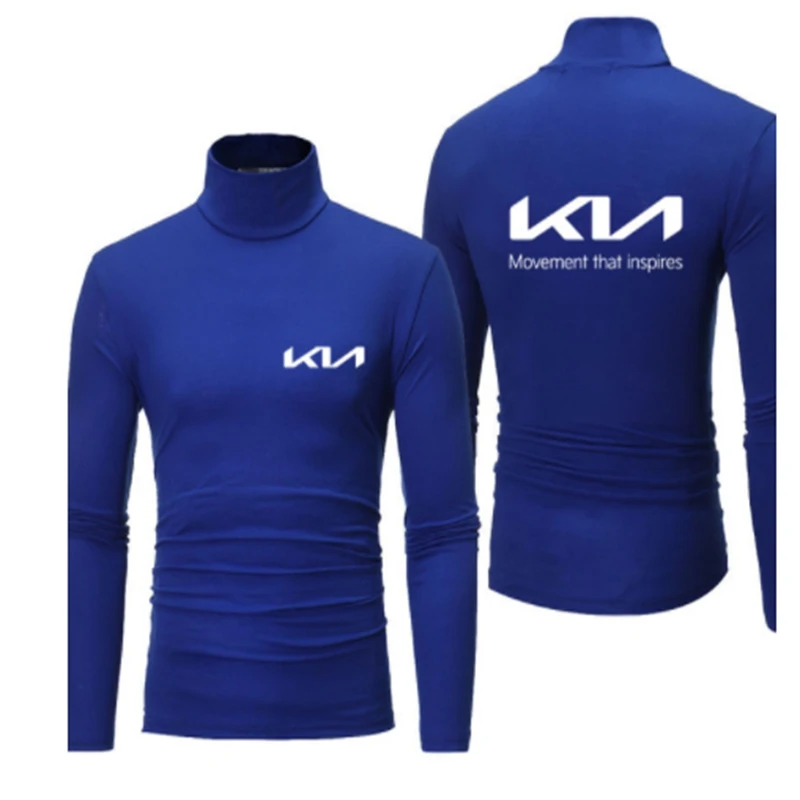 Нова МЪЖКИ hoody с високо воротом с логото на KIA в стил Харадзюку, однотонная висококачествен памучен тениска с дълги ръкави J Изображение 3