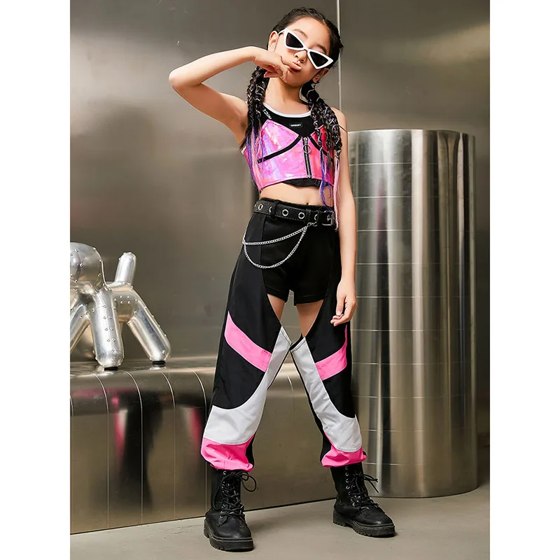 Модерен костюм за изяви за момичета, Комплект за джаз Танци, Улични танци, Модерни Дрехи, 1 юни, Бебешки Дрехи за модно шоу в стил хип-хоп Изображение 4