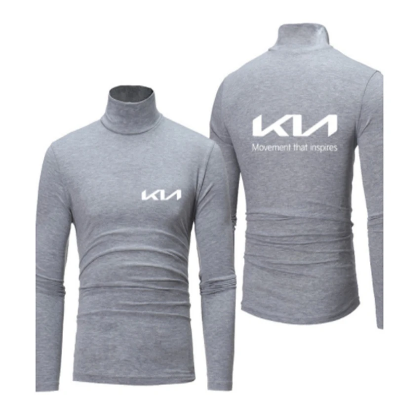 Нова МЪЖКИ hoody с високо воротом с логото на KIA в стил Харадзюку, однотонная висококачествен памучен тениска с дълги ръкави J Изображение 4