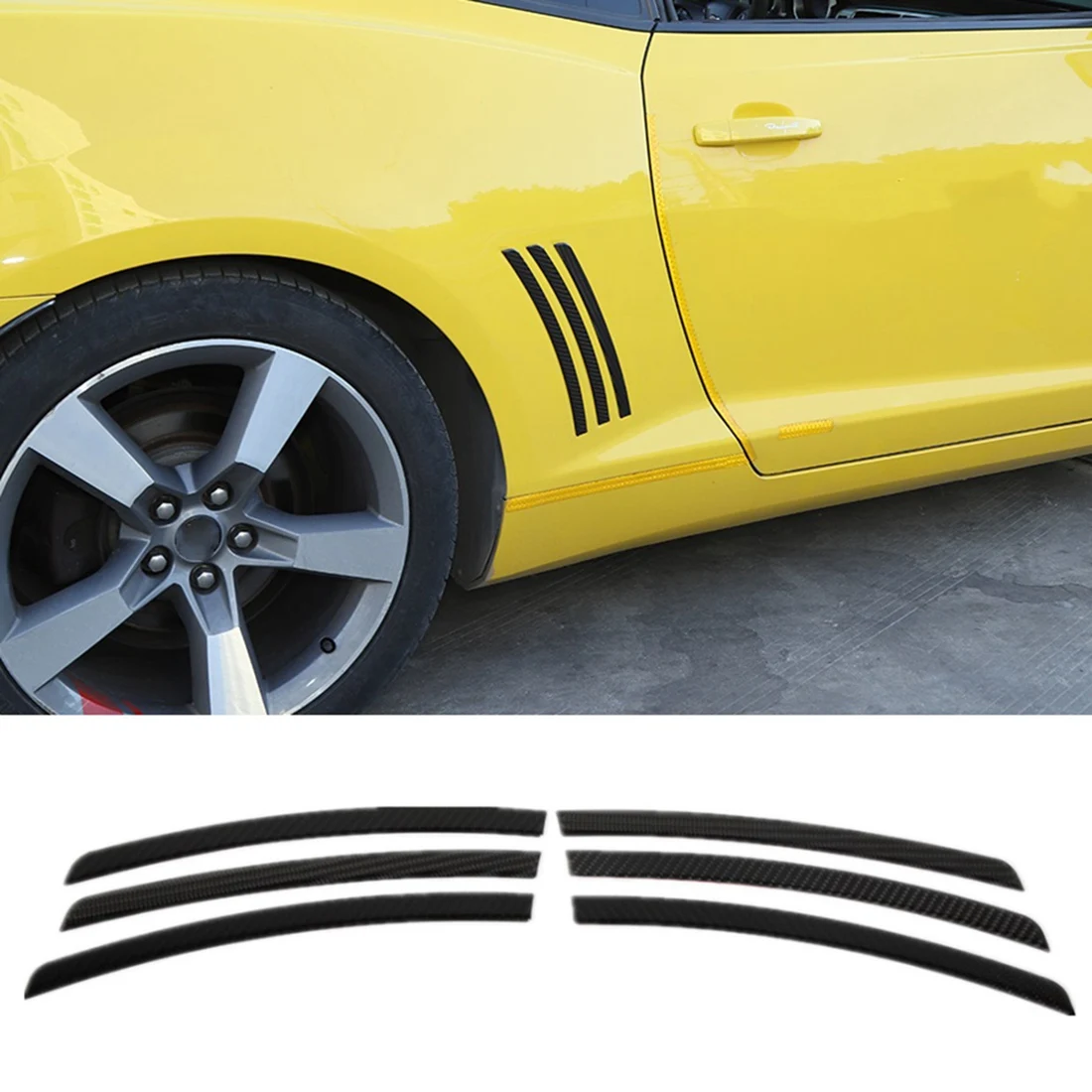 Моделът L & R Странична Вентилационна Поставяне На Лента, Стикер Стикер от Въглеродни Влакна за Chevrolet Camaro 2012 2013 2014 2015 Аксесоари Изображение 5