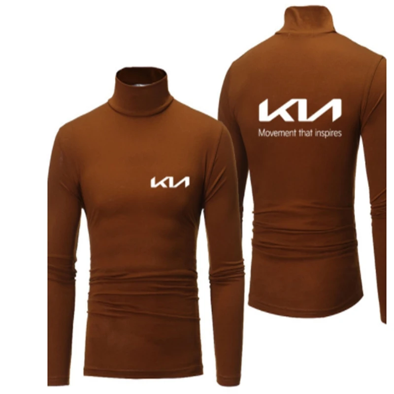Нова МЪЖКИ hoody с високо воротом с логото на KIA в стил Харадзюку, однотонная висококачествен памучен тениска с дълги ръкави J Изображение 5