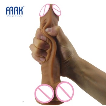 FAAK Реалистичен Вибратор Мек Силиконов Изкуствен Пенис Цвят на Кожата Nig Dick Секс Играчки за Жени, Стоки За Възрастни Мастурбатор Секс Шоп 1
