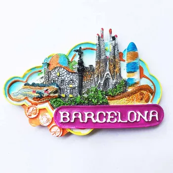 Барселона, Испания, туристически забележителности, сувенири, магнитни стикери, стикери за хладилник 1