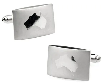 Мъжки Подарък Лазерни копчета за Ръкавели на Едро и в търговията на дребно Сребърен Цвят Мед Материал Модерен Лазерен Правоъгълник Дизайн 1