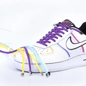Мъжки и дамски пара23 цвят Еластичен еластичен шнур за обувки 5 mm с полукръгла еластичен възрастен мързелив Бърз шнур за обувки 1