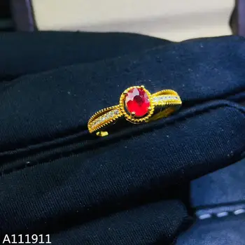 KJJEAXCMY изискани бижута от сребро проба 925, инкрустиран естествен рубиновым на скъпоценния камък, популярно женско пръстен, подкрепа за откриване, модерно