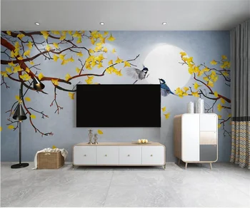 Домашен фон стенно украшение 3d тапети и съвременен стил и внимателен цвете птица спалня хол отклеить и залепване на тапети 1