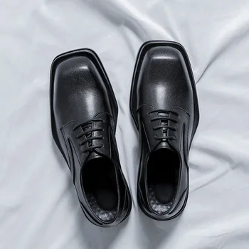Оксфордские обувки Модерен Мъжки Кожени Вечерни Модела Обувки Мъжки Удобен Офис Обувки За Сватбени партита 1