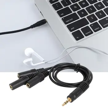 Полезен Удължител Аудиокабеля PVC Гъвкав Удължител Аудиокабеля PVC 3.5 мм аудио кабел Черен за Работния Плот 1
